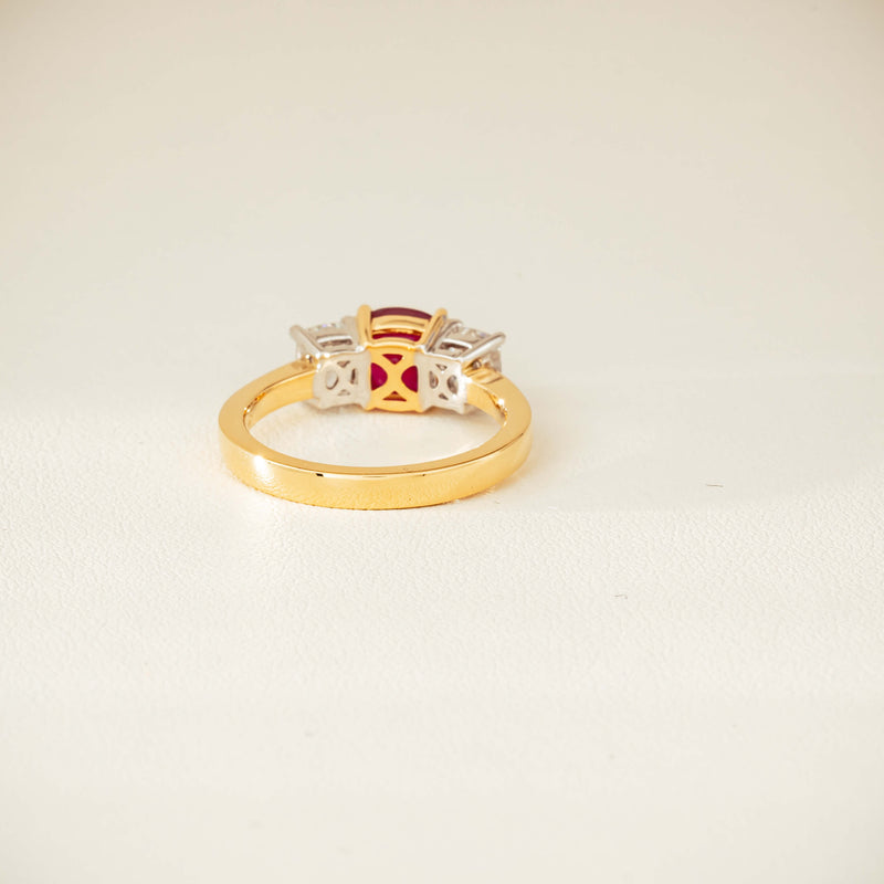 18ct Yellow Gold 1.54ct Ruby & Diamond Odyssey Ring - Ring - Walker & Hall