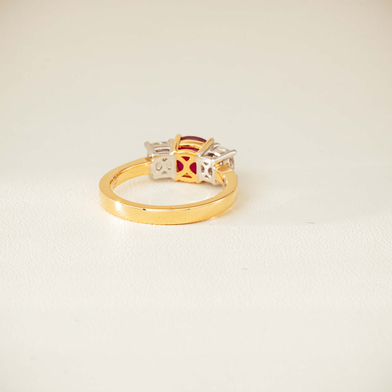 18ct Yellow Gold 1.54ct Ruby & Diamond Odyssey Ring - Ring - Walker & Hall