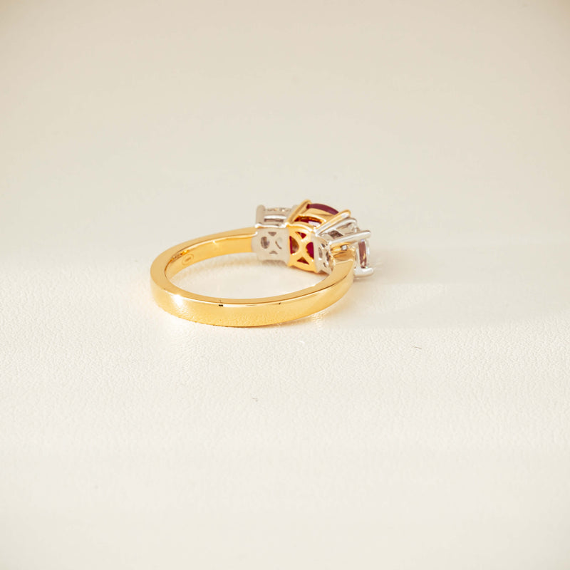 18ct Yellow Gold 1.54ct Ruby & Diamond Odyssey Ring - Ring - Walker & Hall