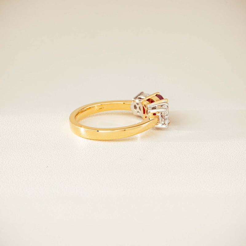 18ct Yellow Gold 1.54ct Ruby & Diamond Odyssey Ring - Ring - Walker & Hall