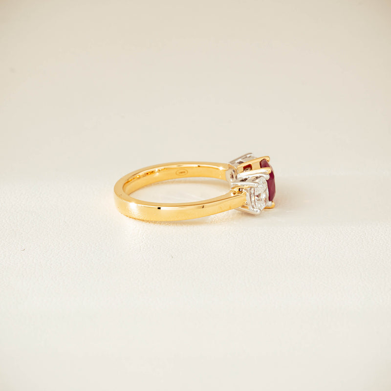18ct Yellow Gold 1.54ct Ruby & Diamond Odyssey Ring - Ring - Walker & Hall