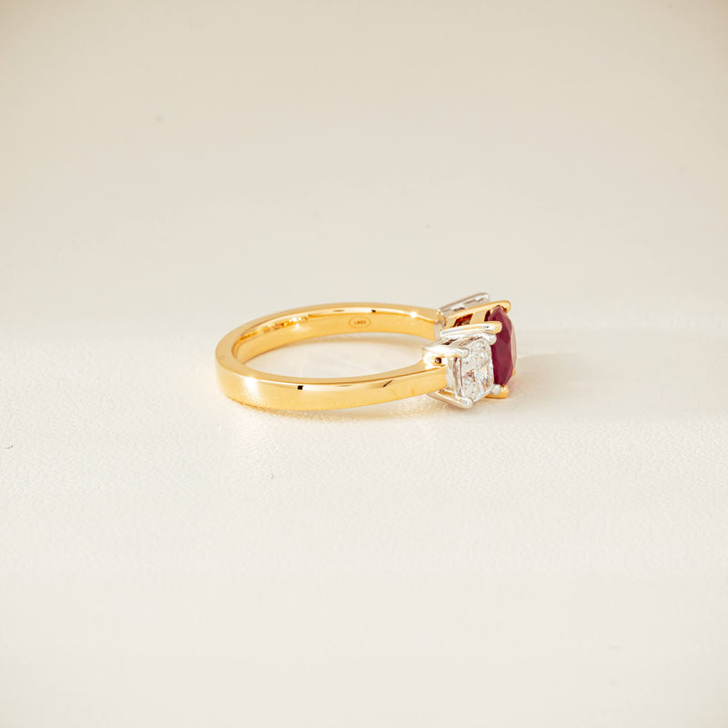 18ct Yellow Gold 1.54ct Ruby & Diamond Odyssey Ring - Ring - Walker & Hall