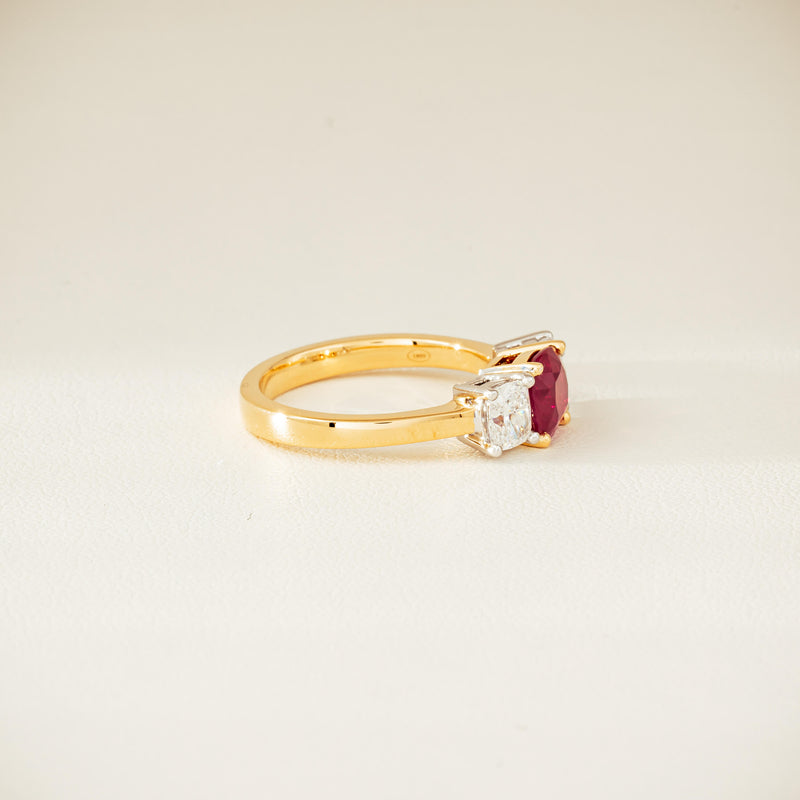 18ct Yellow Gold 1.54ct Ruby & Diamond Odyssey Ring - Ring - Walker & Hall