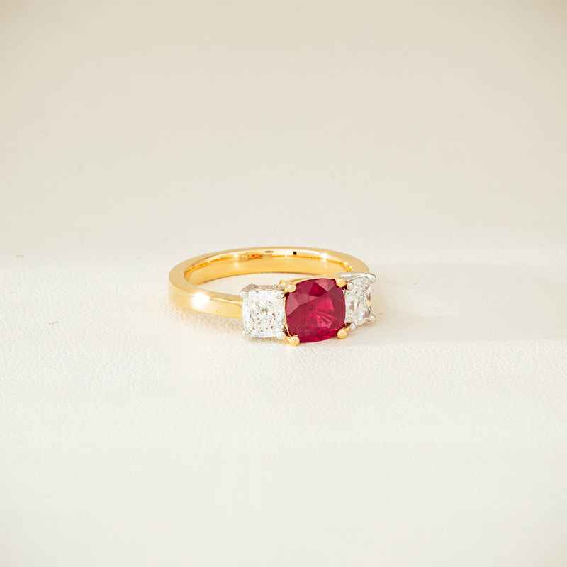 18ct Yellow Gold 1.54ct Ruby & Diamond Odyssey Ring - Ring - Walker & Hall