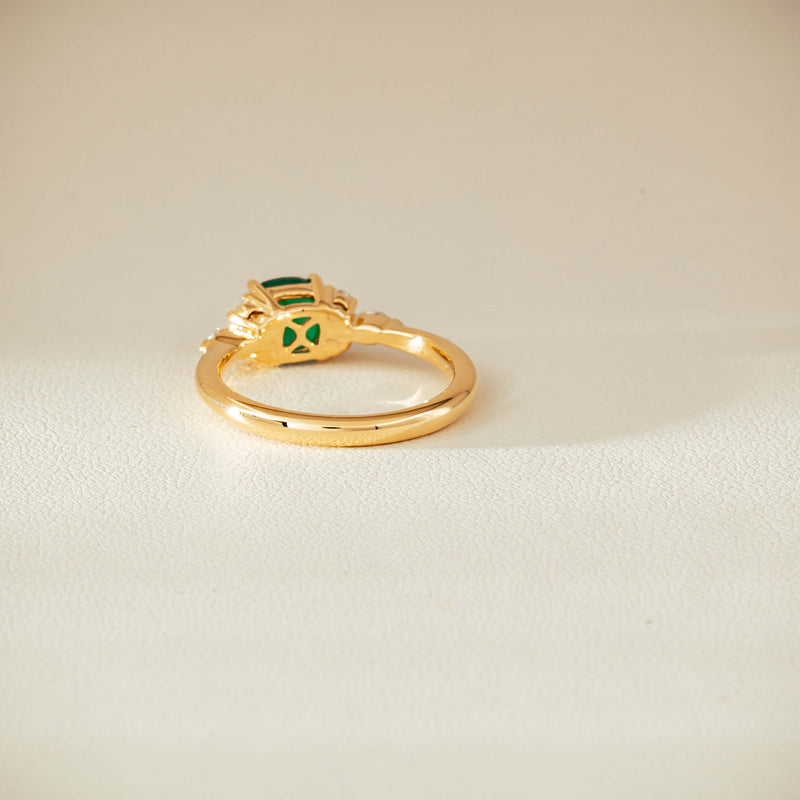 18ct Yellow Gold .84ct Emerald & Diamond Oriana Ring - Ring - Walker & Hall
