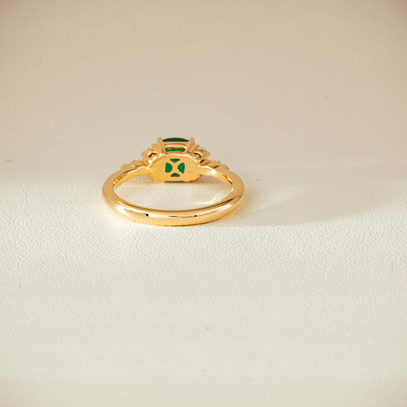 18ct Yellow Gold .84ct Emerald & Diamond Oriana Ring - Ring - Walker & Hall