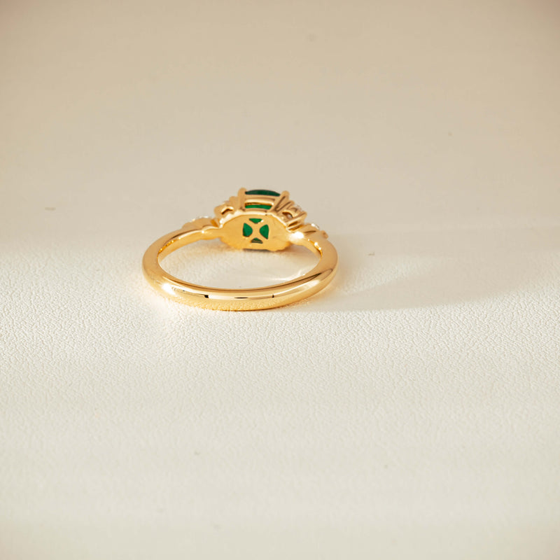18ct Yellow Gold .84ct Emerald & Diamond Oriana Ring - Ring - Walker & Hall