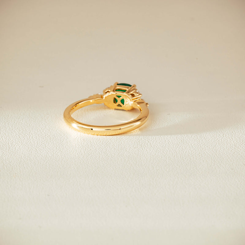 18ct Yellow Gold .84ct Emerald & Diamond Oriana Ring - Ring - Walker & Hall