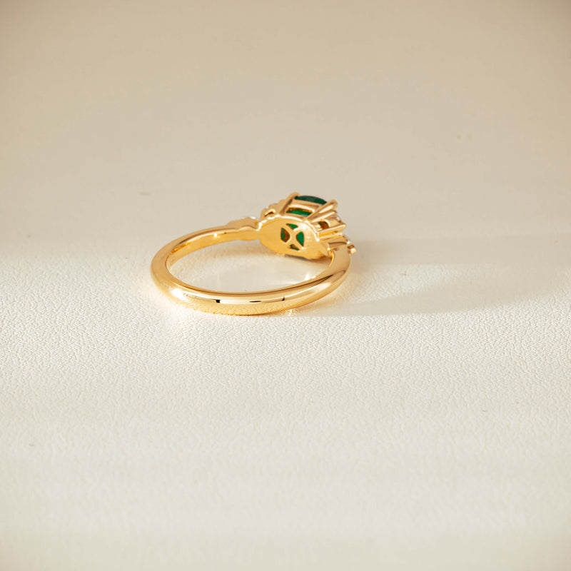 18ct Yellow Gold .84ct Emerald & Diamond Oriana Ring - Ring - Walker & Hall
