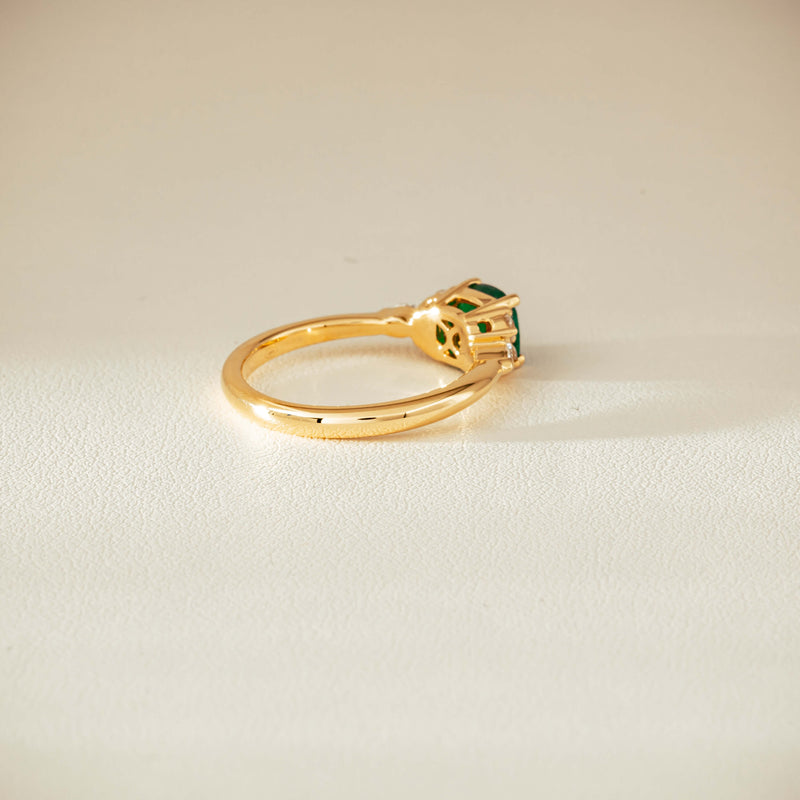 18ct Yellow Gold .84ct Emerald & Diamond Oriana Ring - Ring - Walker & Hall