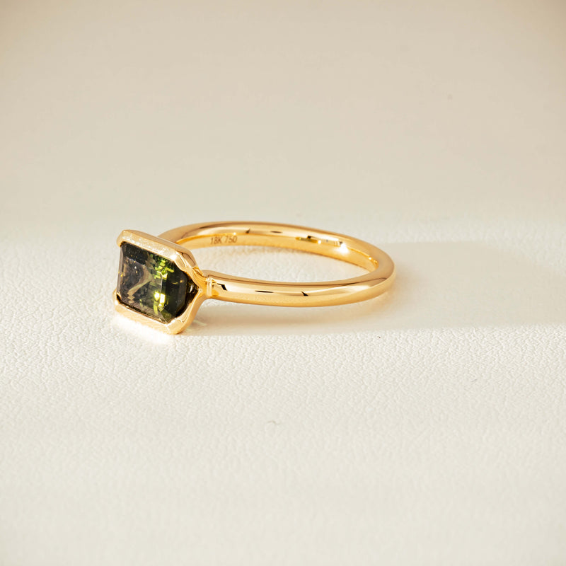 18ct Yellow Gold 1.77ct Green Tourmaline Elle Ring - Ring - Walker & Hall