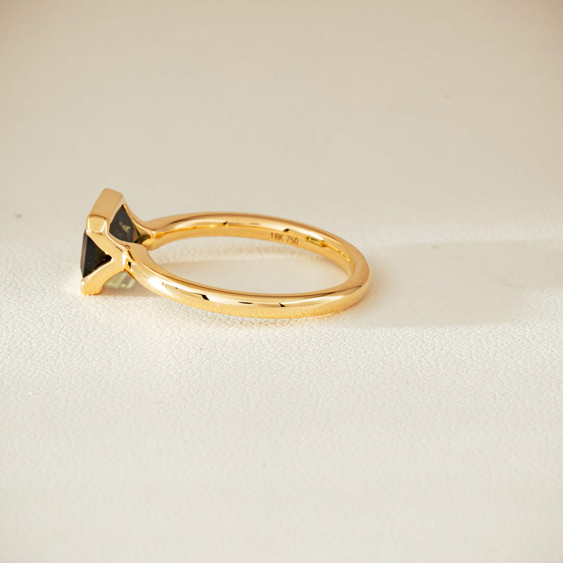 18ct Yellow Gold 1.77ct Green Tourmaline Elle Ring - Ring - Walker & Hall