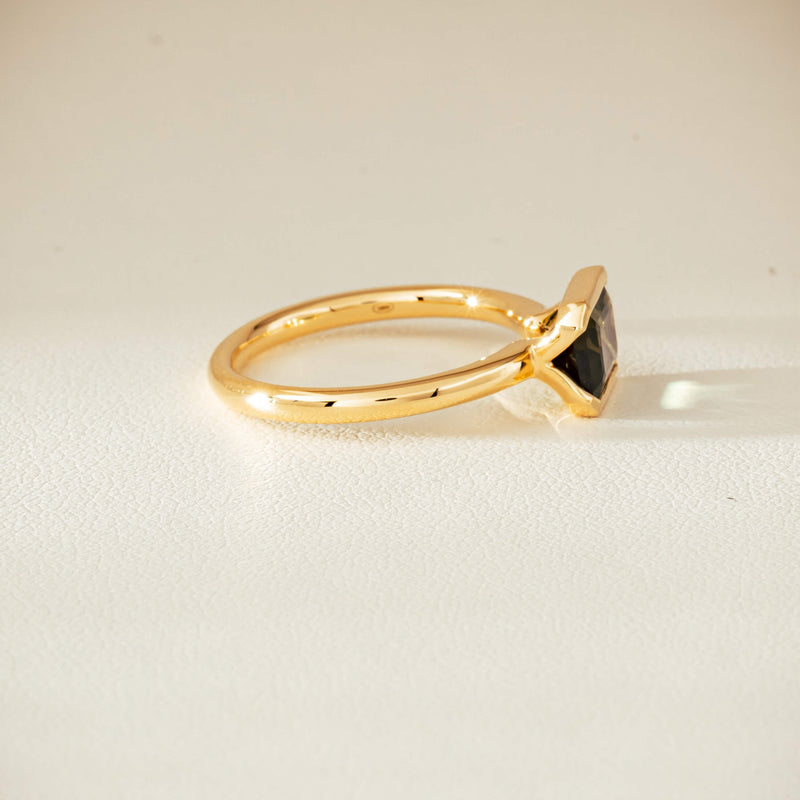 18ct Yellow Gold 1.77ct Green Tourmaline Elle Ring - Ring - Walker & Hall