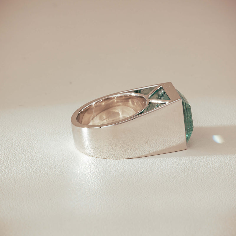Platinum 9.65ct Aquamarine Flare Ring - Ring - Walker & Hall