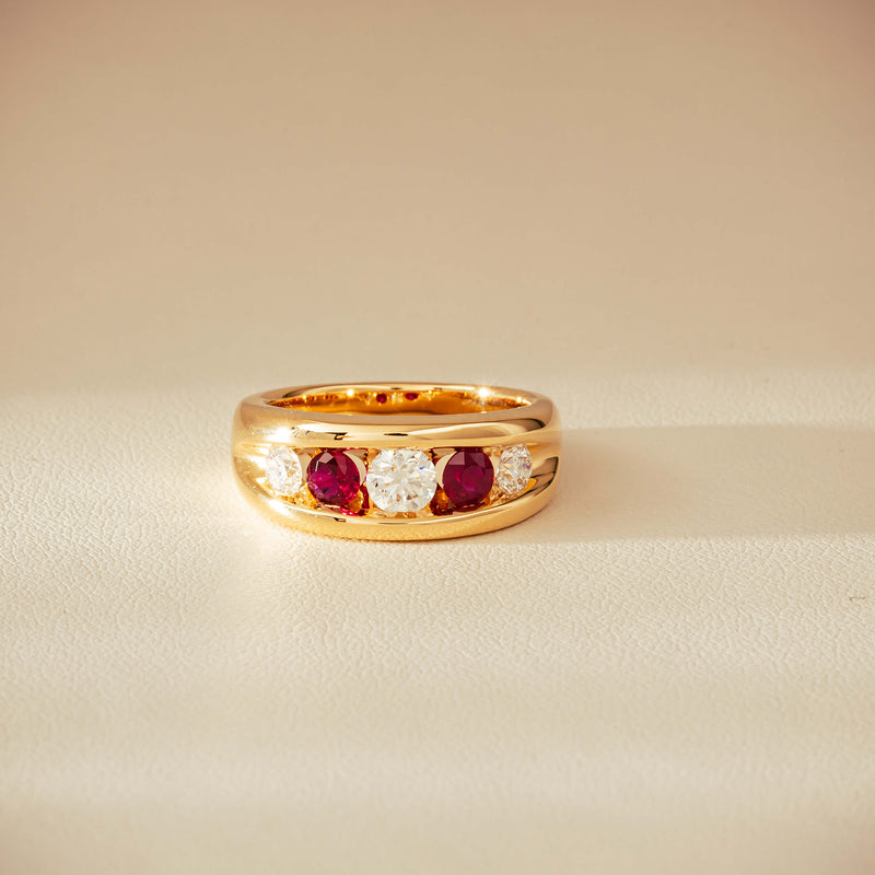 18ct Yellow Gold Ruby & Diamond Eugenie Ring - Ring - Walker & Hall