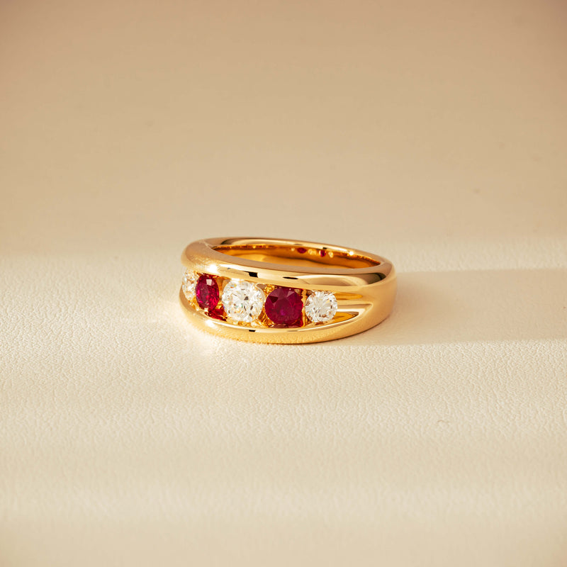 18ct Yellow Gold Ruby & Diamond Eugenie Ring - Ring - Walker & Hall