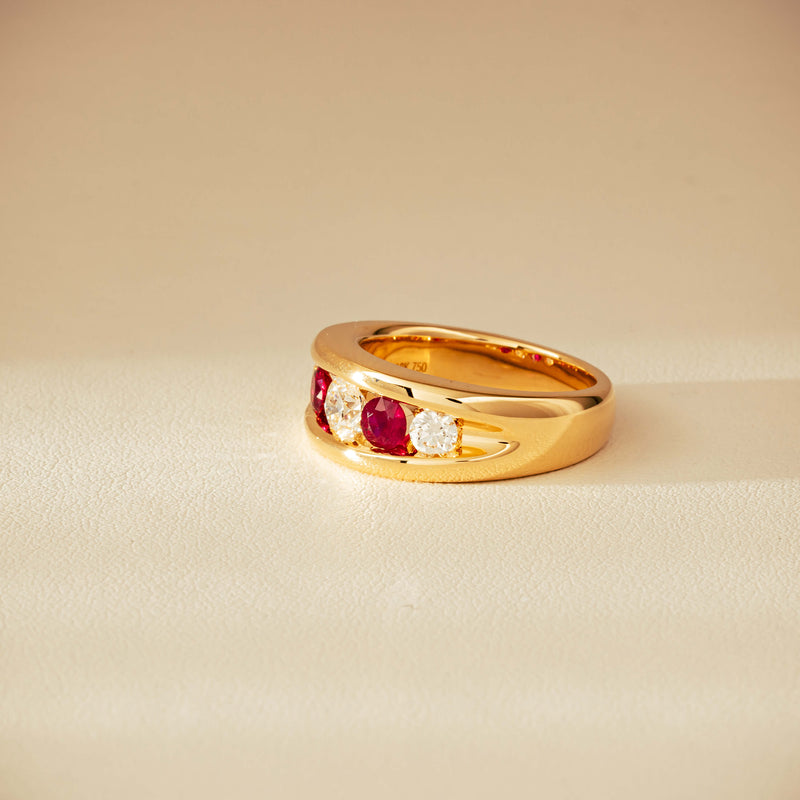18ct Yellow Gold Ruby & Diamond Eugenie Ring - Ring - Walker & Hall