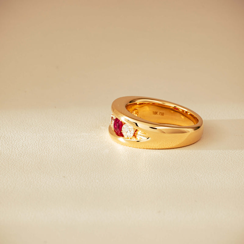 18ct Yellow Gold Ruby & Diamond Eugenie Ring - Ring - Walker & Hall
