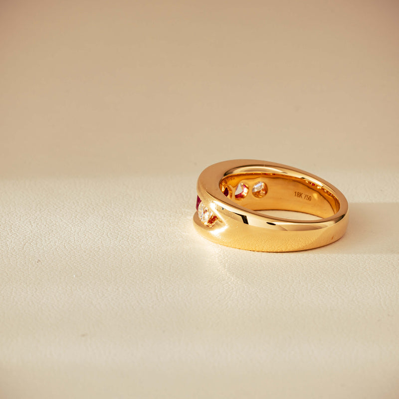 18ct Yellow Gold Ruby & Diamond Eugenie Ring - Ring - Walker & Hall