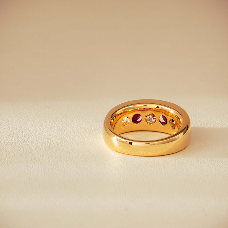 18ct Yellow Gold Ruby & Diamond Eugenie Ring - Ring - Walker & Hall