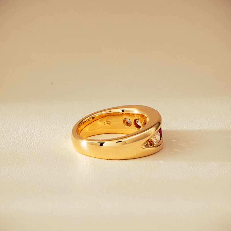 18ct Yellow Gold Ruby & Diamond Eugenie Ring - Ring - Walker & Hall