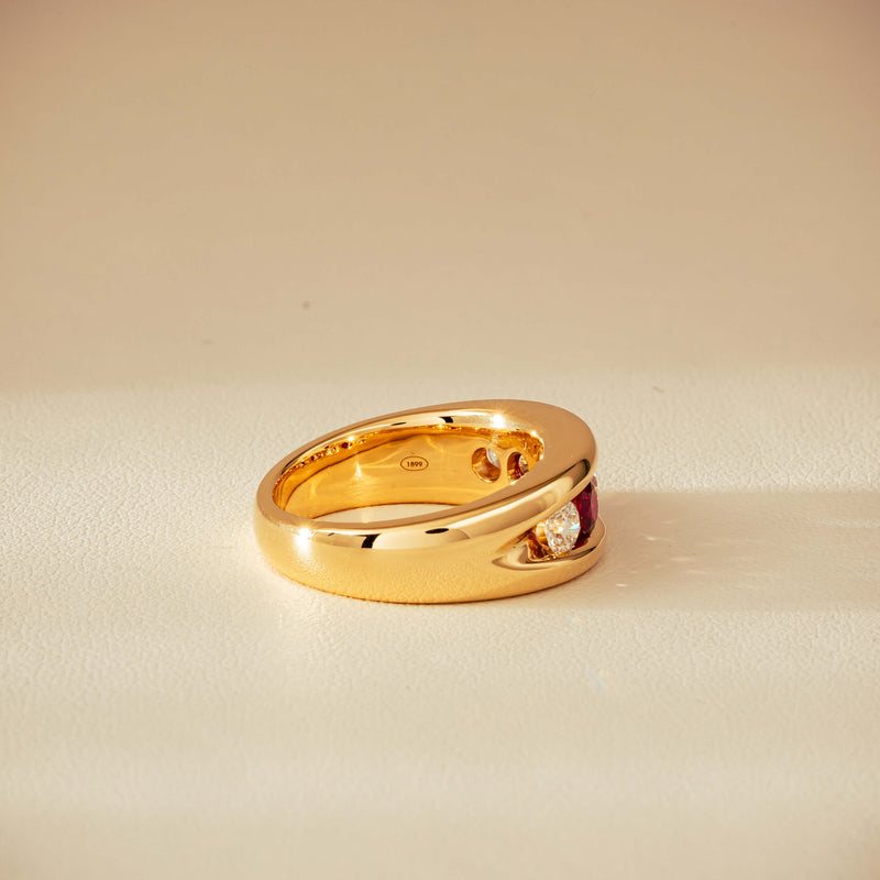 18ct Yellow Gold Ruby & Diamond Eugenie Ring - Ring - Walker & Hall