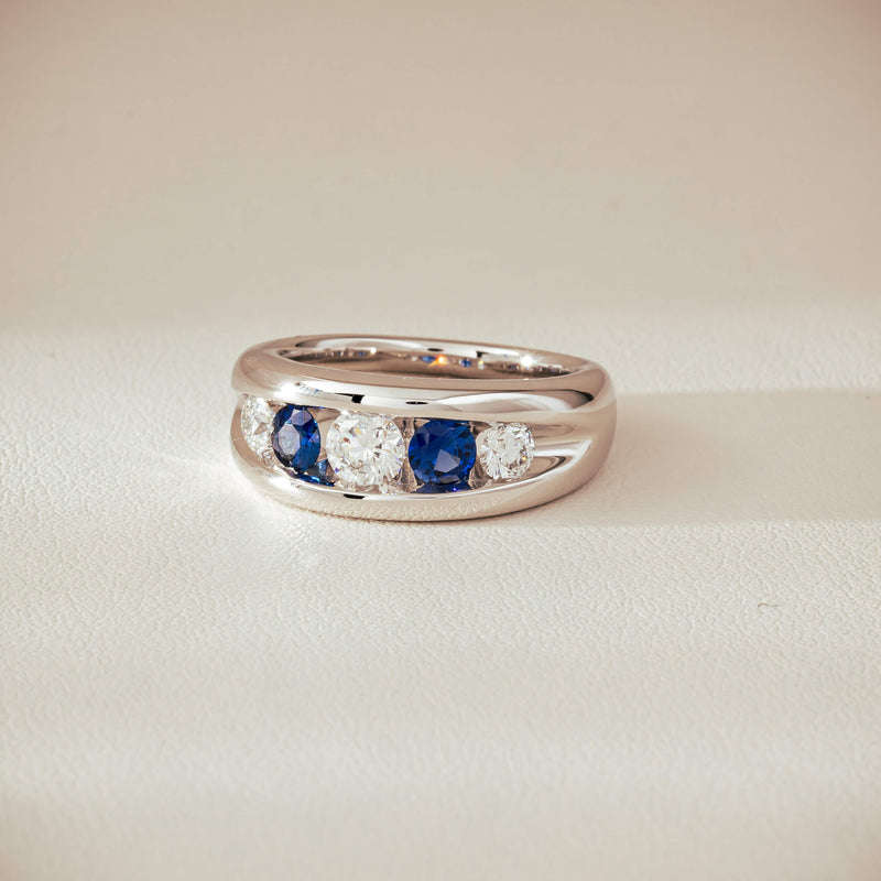 Platinum Sapphire & Diamond Eugenie Ring - Ring - Walker & Hall