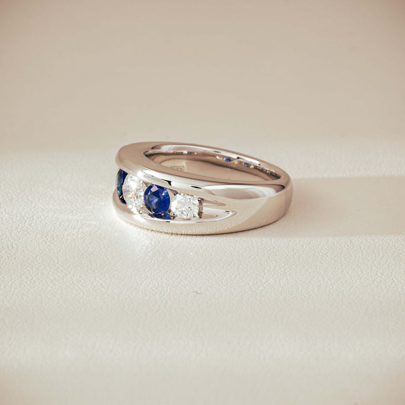 Platinum Sapphire & Diamond Eugenie Ring - Ring - Walker & Hall