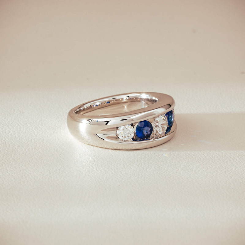 Platinum Sapphire & Diamond Eugenie Ring - Ring - Walker & Hall