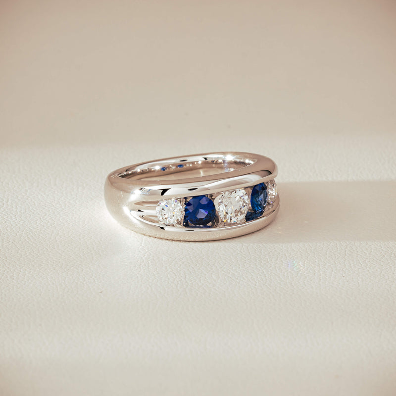 Platinum Sapphire & Diamond Eugenie Ring - Ring - Walker & Hall