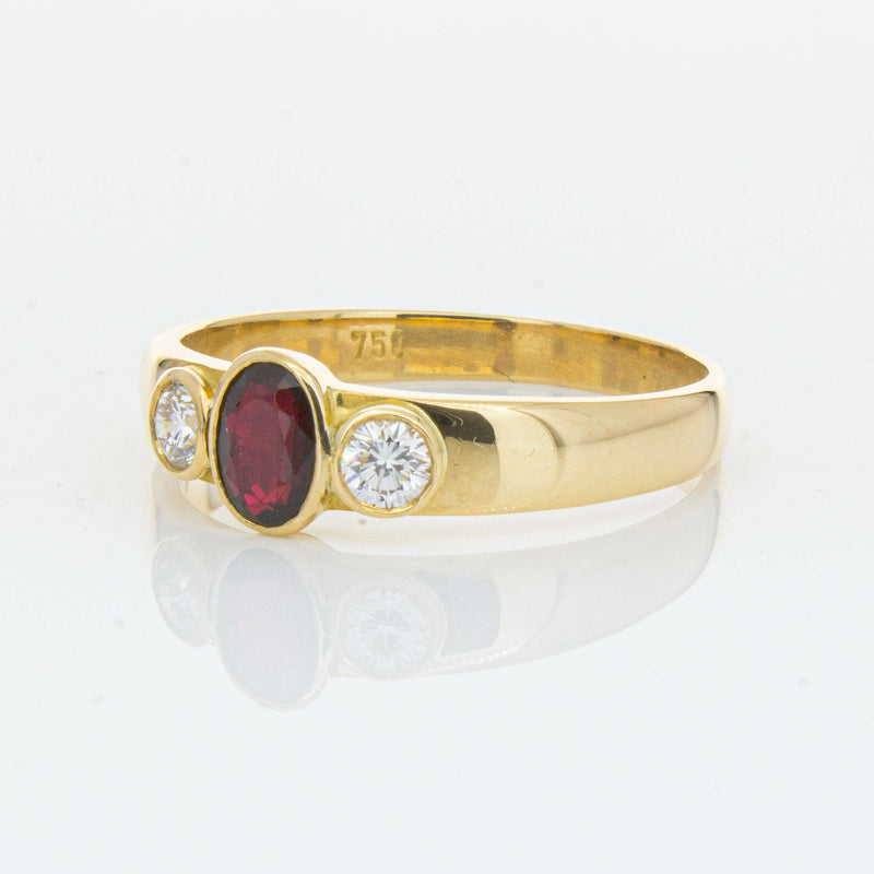 Deja Vu 18ct Yellow Gold .45ct Ruby & Diamond Ring - Ring - Walker & Hall