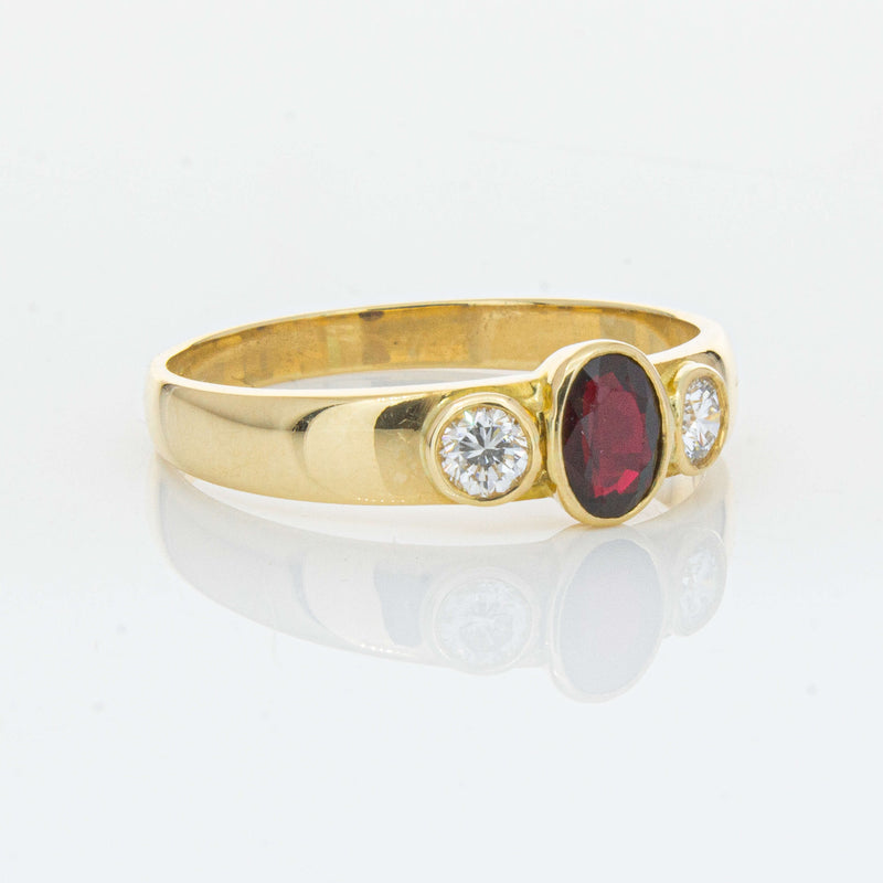 Deja Vu 18ct Yellow Gold .45ct Ruby & Diamond Ring - Ring - Walker & Hall