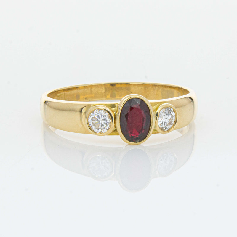 Deja Vu 18ct Yellow Gold .45ct Ruby & Diamond Ring - Ring - Walker & Hall