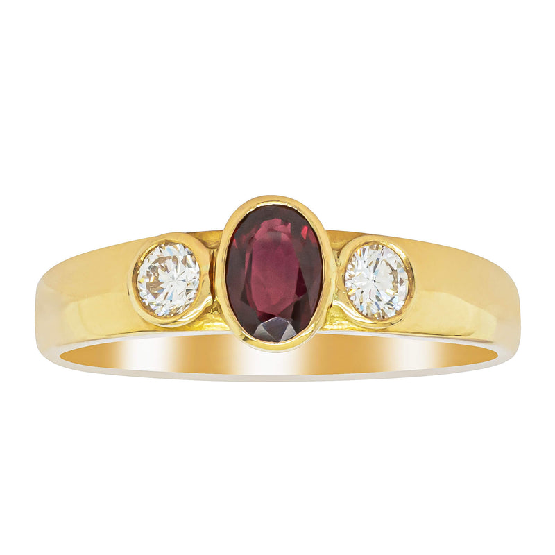 Deja Vu 18ct Yellow Gold .45ct Ruby & Diamond Ring - Ring - Walker & Hall