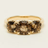 18ct Yellow Gold Three-Stone Smoky Quartz Octavia Ring - Ring - Walker & Hall