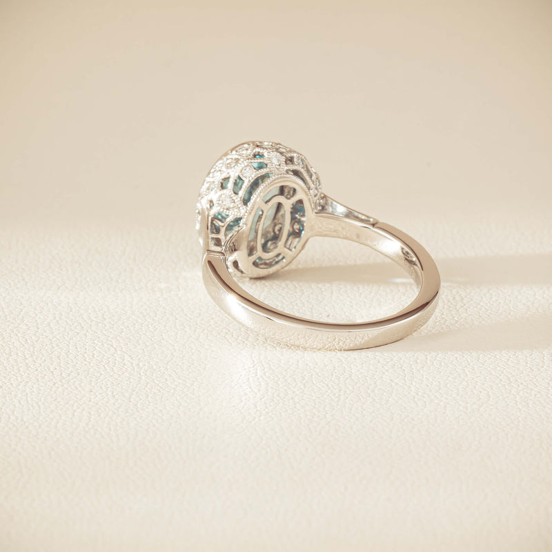 18ct White Gold 2.35ct Aquamarine & Diamond Dulce Ring - Ring - Walker & Hall