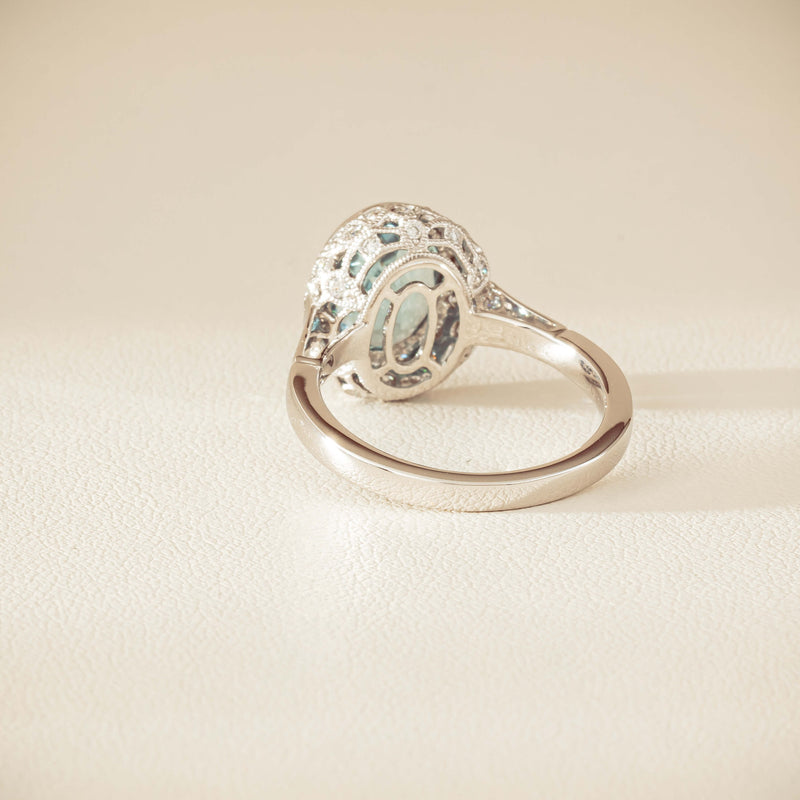 18ct White Gold 2.35ct Aquamarine & Diamond Dulce Ring - Ring - Walker & Hall