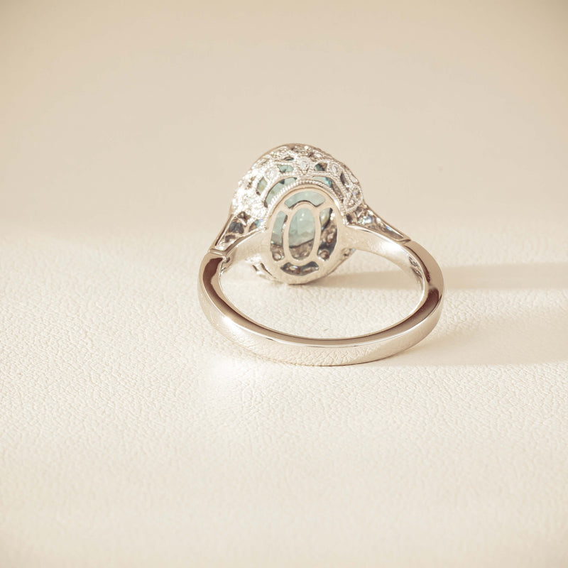 18ct White Gold 2.35ct Aquamarine & Diamond Dulce Ring - Ring - Walker & Hall