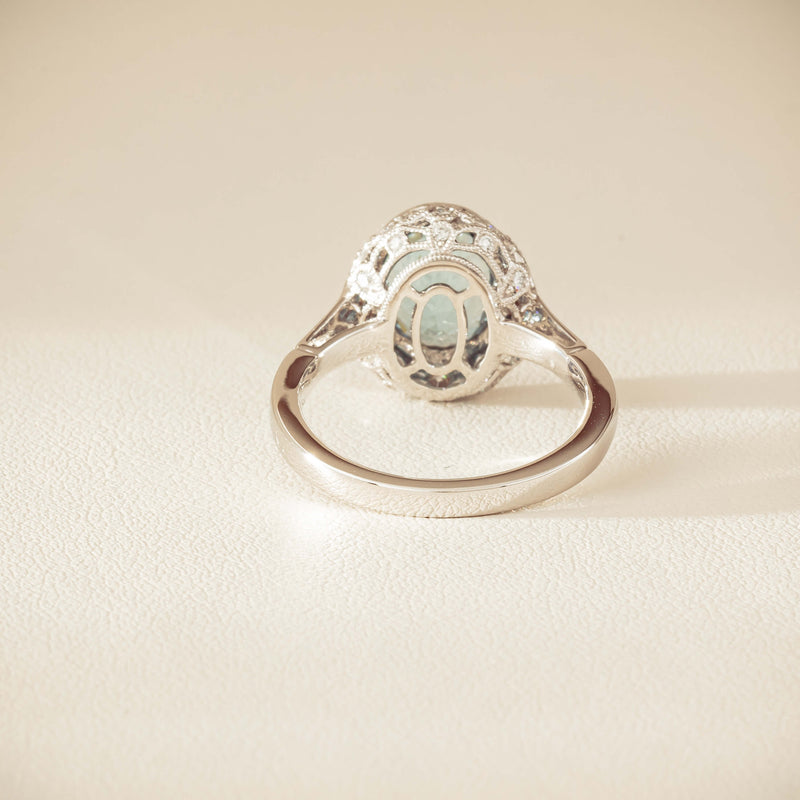 18ct White Gold 2.35ct Aquamarine & Diamond Dulce Ring - Ring - Walker & Hall