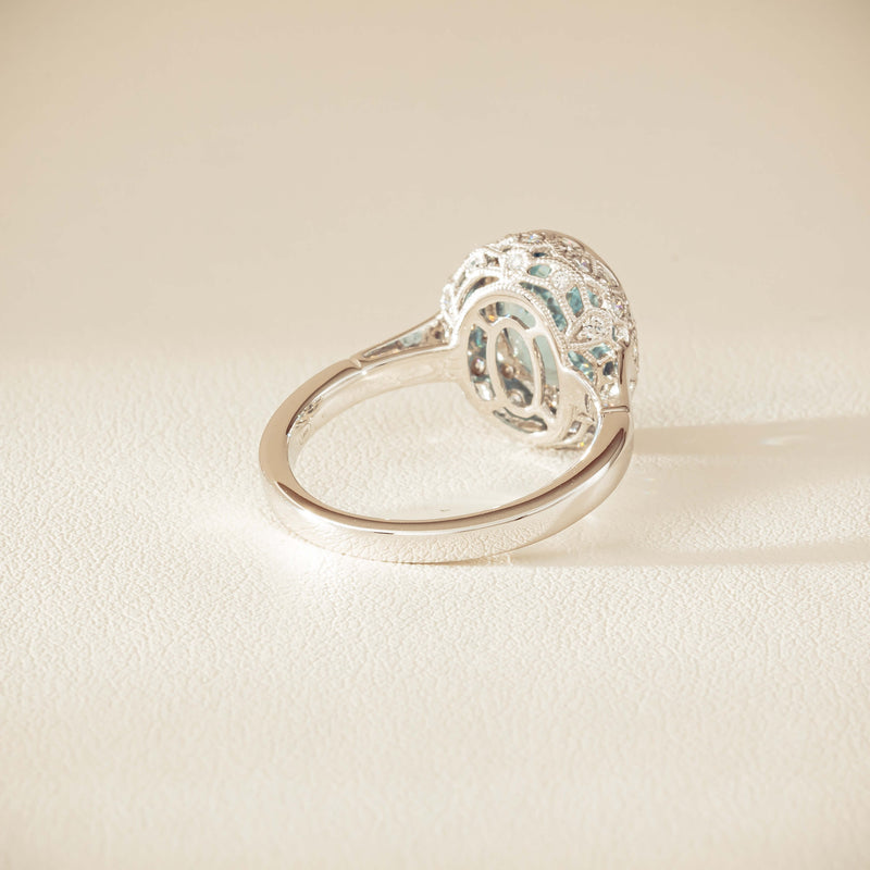 18ct White Gold 2.35ct Aquamarine & Diamond Dulce Ring - Ring - Walker & Hall