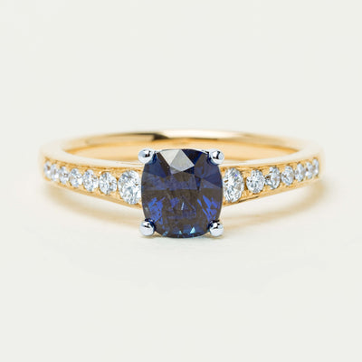 18ct Yellow Gold 1.55ct Sapphire & Diamond Vantage Ring - Ring - Walker & Hall