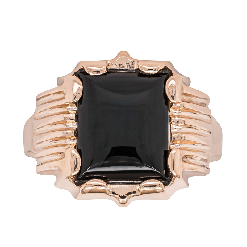 Deja Vu 9ct Rose Gold Onyx Ring - Ring - Walker & Hall