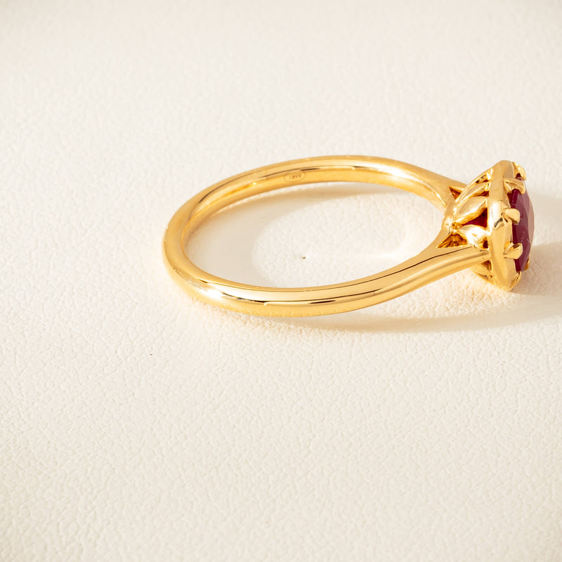 18ct Yellow Gold 1.02ct Ruby Solitaire Ring - Ring - Walker & Hall