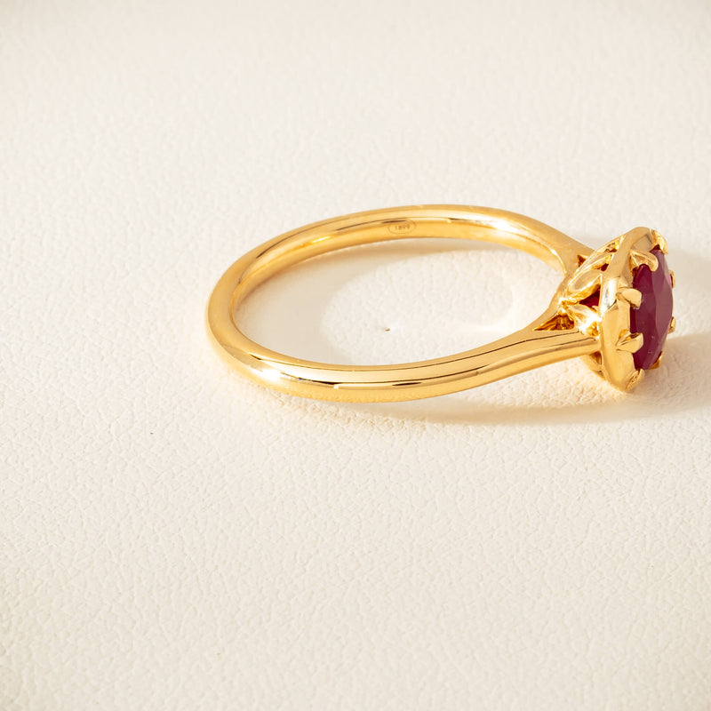 18ct Yellow Gold 1.02ct Ruby Solitaire Ring - Ring - Walker & Hall