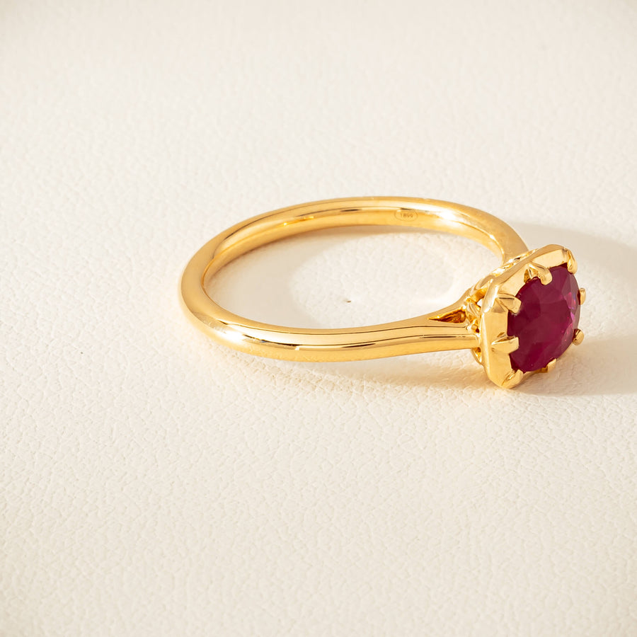 18ct Yellow Gold 1.02ct Ruby Solitaire Ring - Ring - Walker & Hall