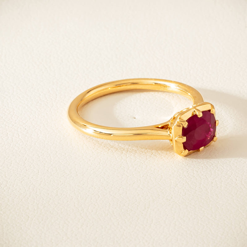 18ct Yellow Gold 1.02ct Ruby Solitaire Ring - Ring - Walker & Hall