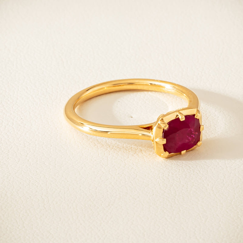 18ct Yellow Gold 1.02ct Ruby Solitaire Ring - Ring - Walker & Hall