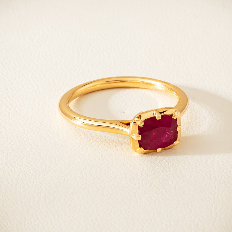 18ct Yellow Gold 1.02ct Ruby Solitaire Ring - Ring - Walker & Hall