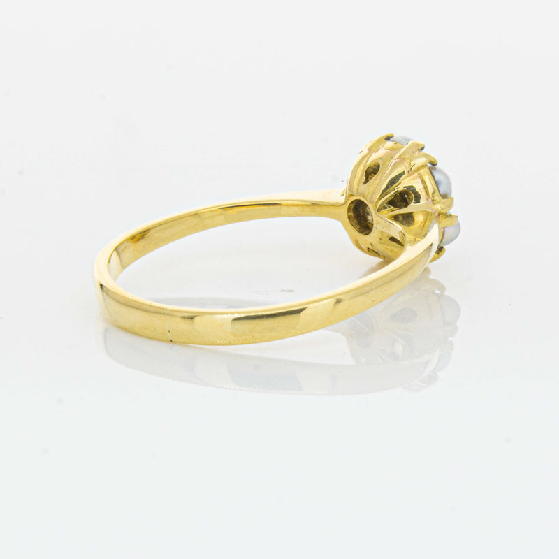 Deja Vu 18ct Yellow Gold Turquoise and Seed Pearl Ring - Ring - Walker & Hall