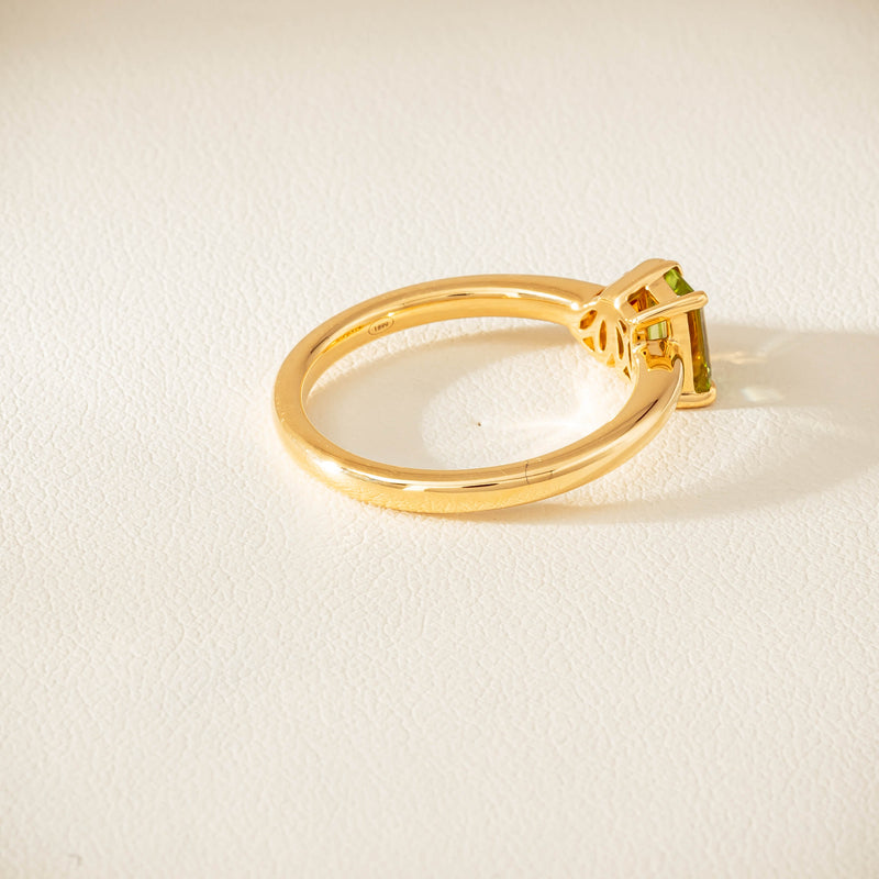 18ct Yellow Gold Peridot & Citrine Toi et Moi Ring - Ring - Walker & Hall